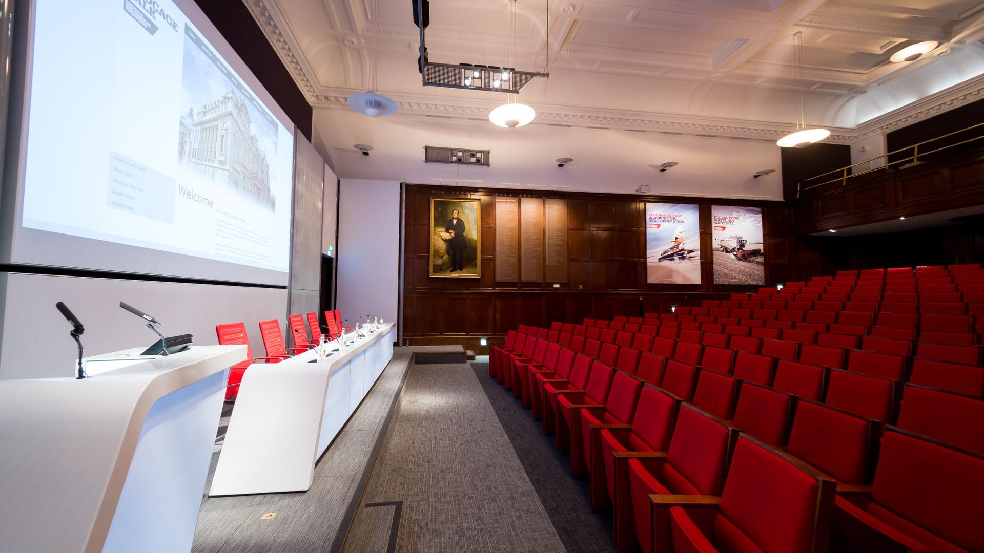 Lecture Theatre panel set up at One Birdcage Walk